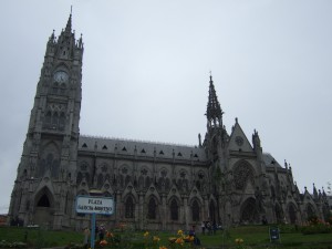 A massive church in Quito called the Basilica